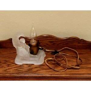 Art Deco Frosted glass Nude Lady Figural Boudoir Vanity Lamp
