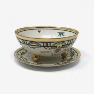 Jul. H. Brauer Hand Painted Egyptomania Footed Bowl And Plate