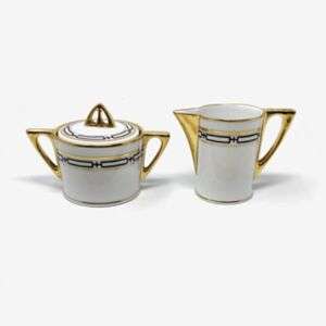 Antique Stouffer Bavarian Cream & Sugar Set