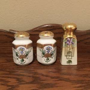 Hand Painted Pickard Salt & Pepper Shakers.