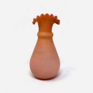 Antique Victorian Orange Satin Peachblow Glass Vase