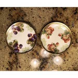 Pair Of Hand Painted Limoges France Artist Signed Plates