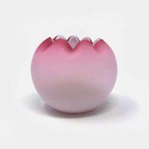 Pink Peachblow Glass Rose Bowl