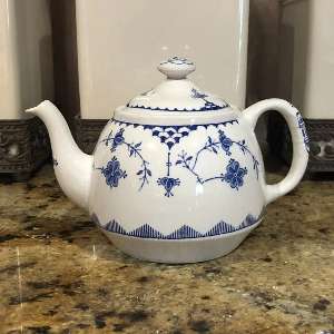 Mason Ironstone Blue And White Tea Pot