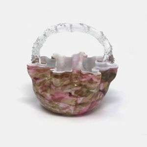 Confetti Hand Blown Glass Basket With Thorn Handel