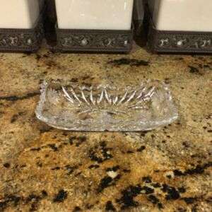 Cut Glass Crystal Dish With Floral Design