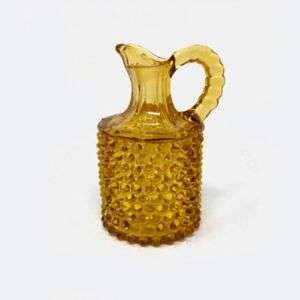 EAPG Columbia Glass Co. Amber Dew Drop Hobnail Cruet