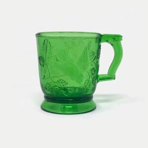 Mosser  â€œRobin in Treeâ€ Green Glass Mug
