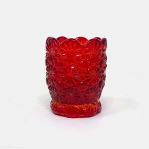 Vintage Daisy Button Amberina Toothpick Holder
