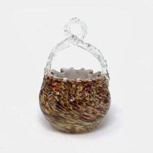Bohemian Splatter Confetti Hand Blown Glass Basket