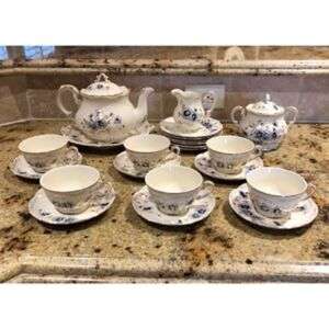 Zsolnay-Hungary Tea Set - Cornflower Pattern