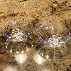 Pair Of Val St. Lambert Intaglio Crystal Bowls