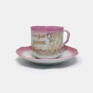  Old German "A Present" Christmas Tea Cup 