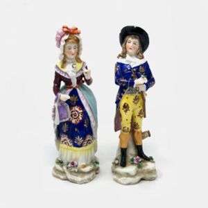 Antique Porcelain Figurines With Red Anchor Marks