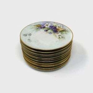 Set Of 12 Hand Painted Porcelain Plates