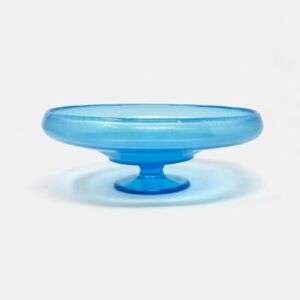 Blue Stretch Glass Compote