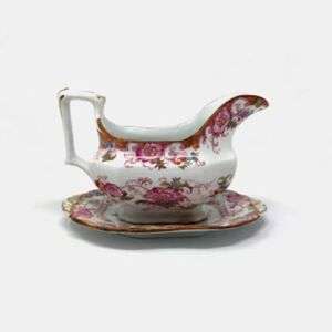 Antique Cauldon England Gravy Boat And Saucer