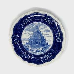 W.T.Copeland & Sons Stoke-on-Trent England Pharos of Alexandria Blue Transferware Plate