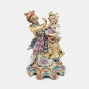 Bisque Porcelain Figurine - Courtly Couple - 9.5"