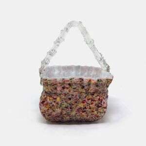 Bohemian Confetti Hand Blown Glass Basket With Thorn Handel