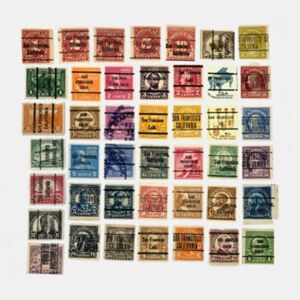 Set Of 43 San Francisco Pre-Cancel US Stamps