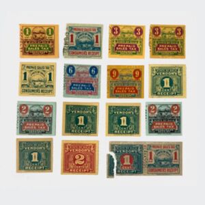 Set Of 16 Ohio Vendor & Receipt Sales Tax Stamps 