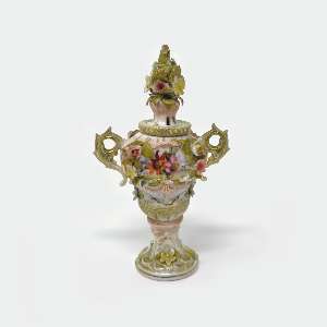 Sitzendorf Miniature Porcelain Urn Figurine