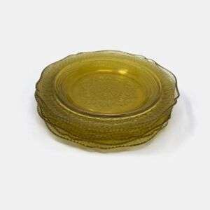 Set Of 6 Federal Glass Patrician Spoke Depression Glass Plates