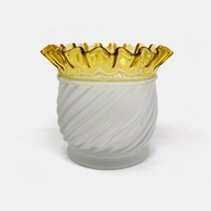 EAPG Aetna Glass Co's Clear Frosted With Amber Top Gonterman Swirl Sugar