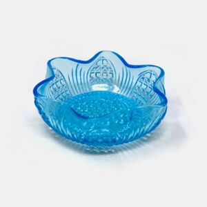 EAPG Blue Glass Cathedral Pattern Bowl