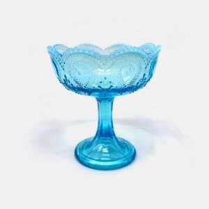 EAPG Northwood Glass Co's Blue Opalescent Jelly Compote