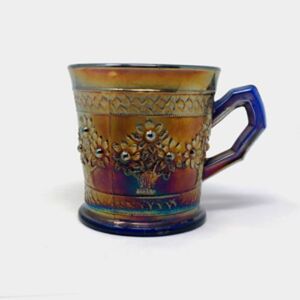 Antique Fenton Orange Tree Carnival Glass Mug
