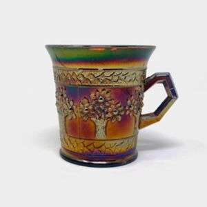 Fenton Orange Tree Carnival Glass Mug