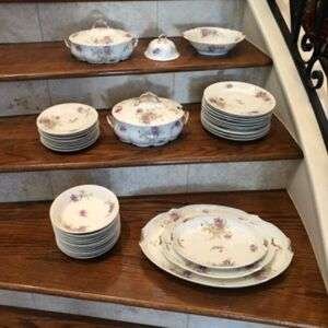 Limoges China Set - Purple Flowers