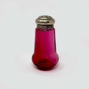 EAPG Cranberry Glass Sugar Shaker