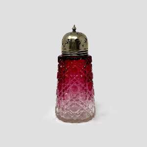 EAPG Cranberry Glass Sugar Shaker