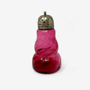 EAPG Cranberry Glass Sugar Shaker