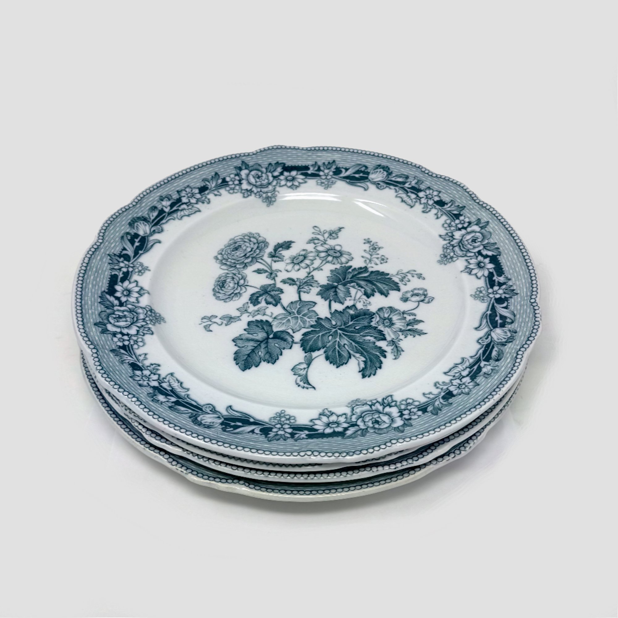 Set of 4 J.Ridgeway Cauldon England Iornstone Belle Vue Plates