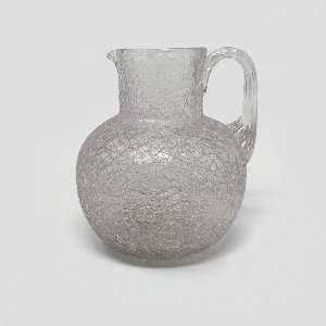 Antique Victorian Boston & Sandwich Clear Handblown Overshot Glass Pitcher