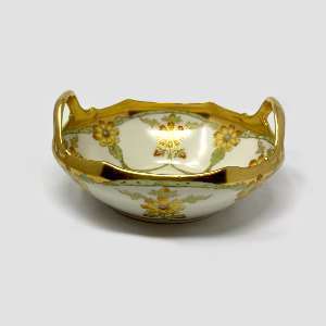 Antique Limoges France Elite Works Bawo & Dotter Hand-Painted Bowl Gold Blossoms