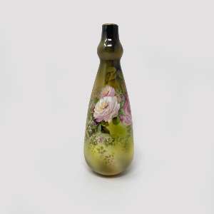 RS Prussia Vase Green With Roses