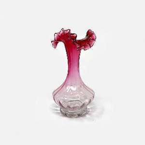 Antique Victorian Cranberry Glass Jack in the Pulpit Vase – 7.5"