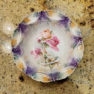 R.S. Prussia 10.75" Bowl With Scattered Mixed Floral Design