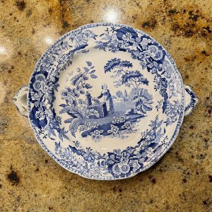 Antique Spode "Girl at the Well" Warming Plate c.1830
