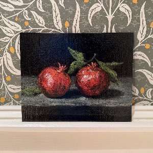 "Still Life with Pomegranates" – Original Oil on Canvas Panel Painting