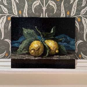Lemons Still Life – Original Oil on Canvas Panel Painting