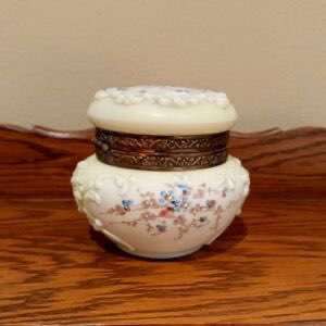 Wavecrest Hinged Floral Decorated Dresser Jar