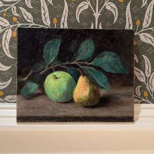 Original Still Life Oil Painting - 8x10 Green Apple and Pear