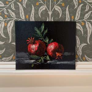  Original Still Life Oil Painting of Pomegranates 
