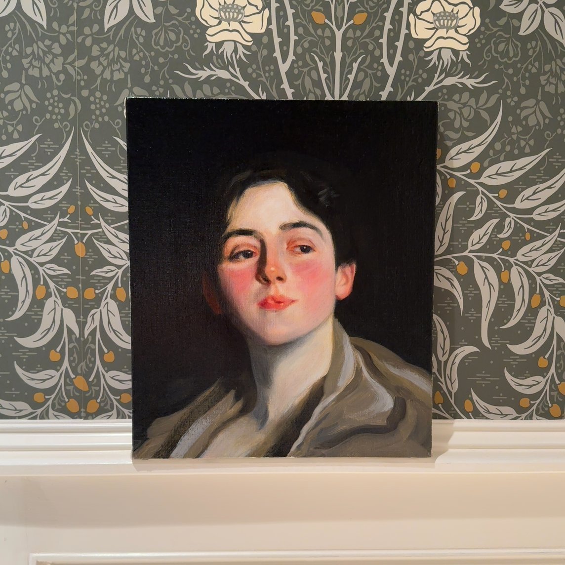 Original 12x14 Fine Art Portrait Oil Painting - Classical Female Portrait Study